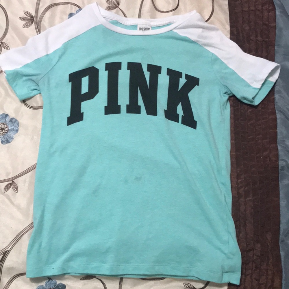 PINK mint green shirt